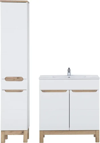 Zestaw mebli łazienkowych BALI WHITE 800 z szafką pod umywalkę 80 cm - 4 elementy