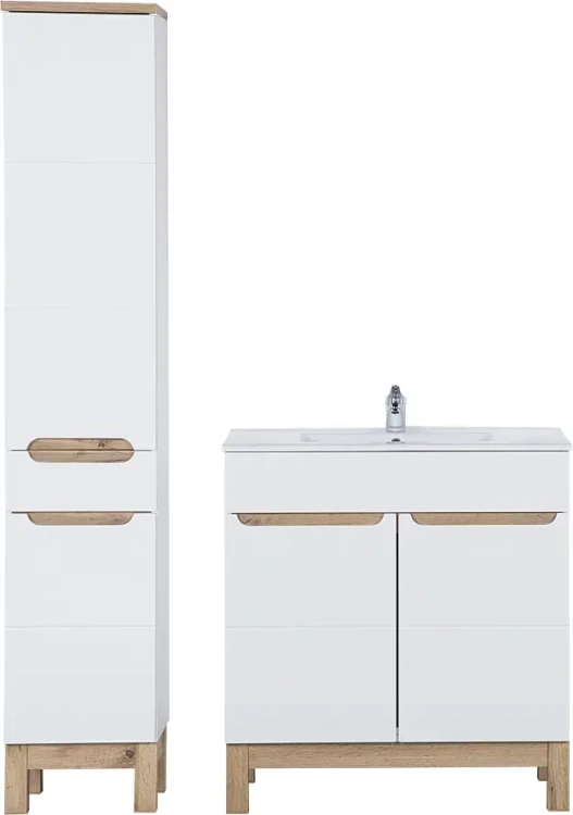 Zestaw mebli łazienkowych BALI WHITE 800 z szafką pod umywalkę 80 cm - 4 elementy