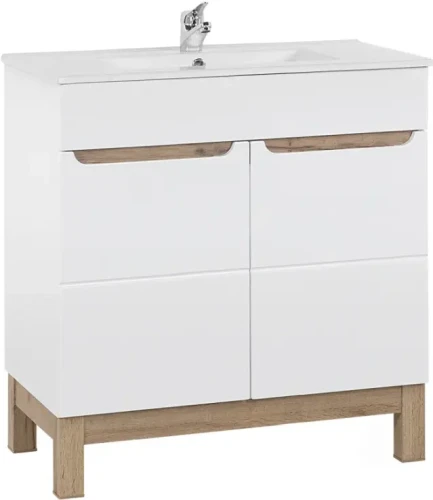 Zestaw mebli łazienkowych BALI WHITE z umywalką LAVA 80 cm - 3 elementy