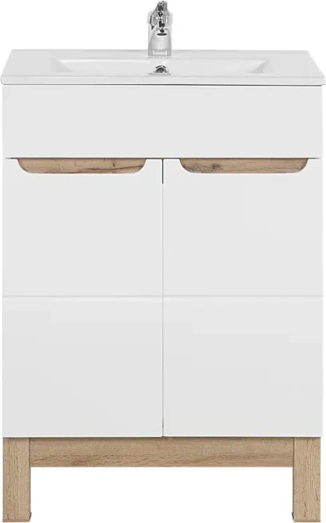 Zestaw mebli łazienkowych BALI WHITE z szafką pod umywalkę 60 cm - 7 elementów