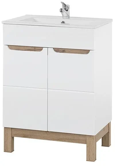 Zestaw mebli łazienkowych BALI WHITE z szafką pod umywalkę 60 cm - 7 elementów