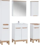 Zestaw mebli łazienkowych BALI WHITE z szafką pod umywalkę 60 cm - 7 elementów