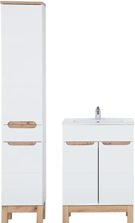 Zestaw mebli łazienkowych BALI WHITE z szafką pod umywalkę 60 cm - 4 elementy