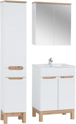Zestaw mebli łazienkowych BALI WHITE z szafką pod umywalkę 60 cm - 5 elementów