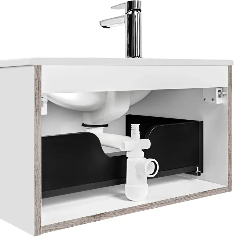 Zestaw mebli łazienkowych BALI WHITE z umywalką LAVA 60 cm - 3 elementy