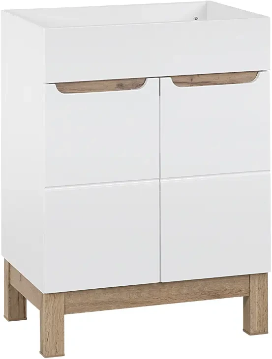Zestaw mebli łazienkowych BALI WHITE z umywalką LAVA 60 cm - 3 elementy