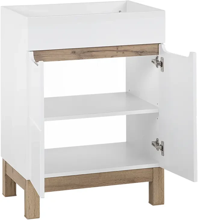 Zestaw mebli łazienkowych BALI WHITE z umywalką LAVA 60 cm - 3 elementy