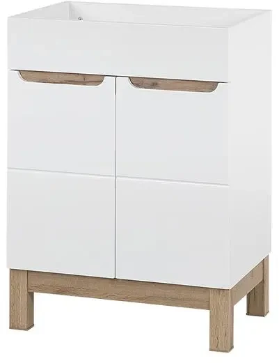 Zestaw mebli łazienkowych BALI WHITE z umywalką LAVA 60 cm - 3 elementy