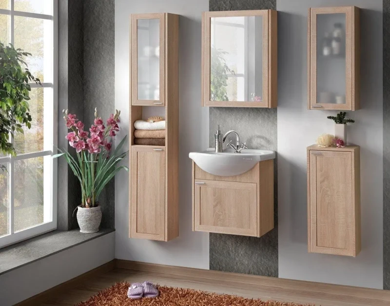 Słupek łazienkowy wysoki PIANO dąb sonoma