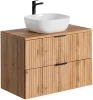 Szafka łazienkowa 80 cm ADEL OAK z umywalką SMILE i blatem 80 cm