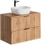 Szafka łazienkowa 80 cm ADEL OAK z umywalką SMILE i blatem 80 cm