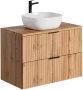 Szafka łazienkowa 80 cm ADEL OAK z umywalką SMILE i blatem 80 cm