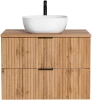 Szafka łazienkowa 80 cm ADEL OAK z umywalką SMILE i blatem 80 cm