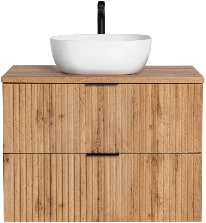 Szafka łazienkowa 80 cm ADEL OAK z umywalką SMILE i blatem 80 cm