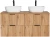 Zestaw mebli łazienkowych ADEL OAK z dwoma umywalkami SMILE i blatem 120 cm - 5 elementów