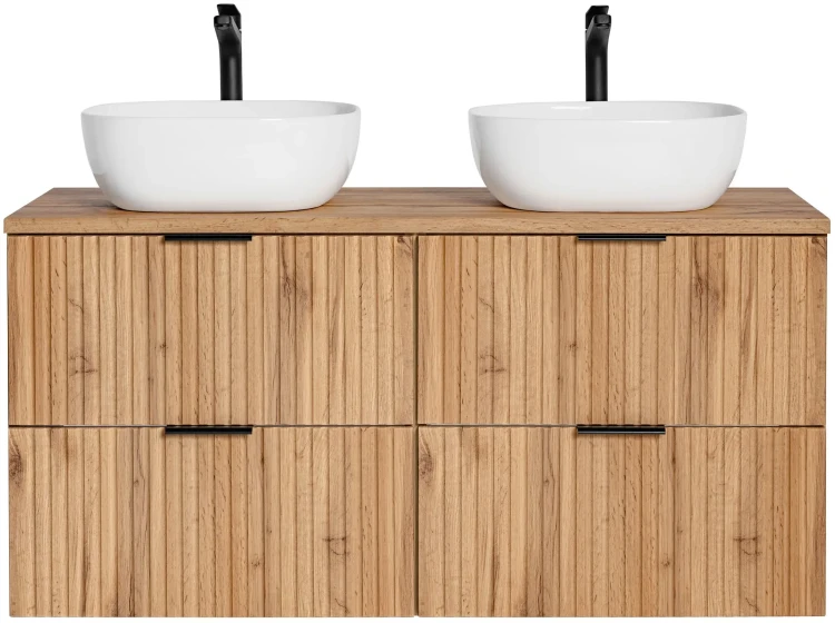 Zestaw mebli łazienkowych ADEL OAK A02 z szafką pod umywalkę 120 cm - 7 elementów