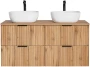 Zestaw mebli łazienkowych ADEL OAK A02 z szafką pod umywalkę 120 cm - 7 elementów