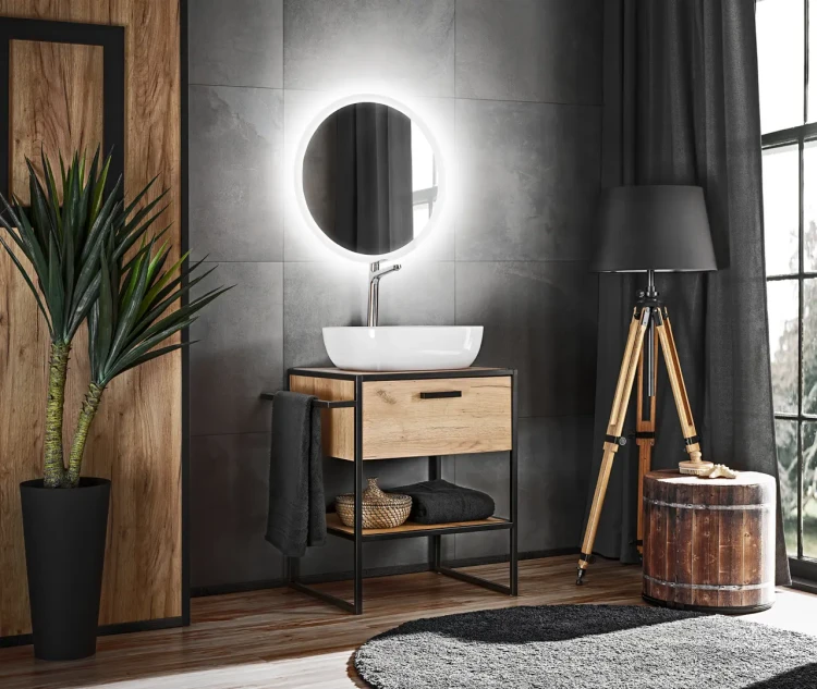 Szafka pod umywalkę 60 cm BROOKLIN dąb craft złoty