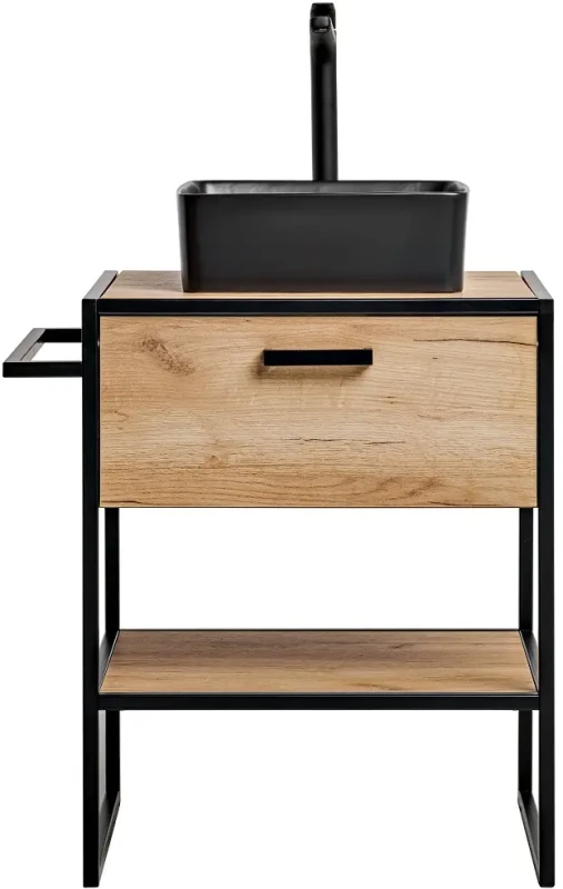 Szafka pod umywalkę 60 cm BROOKLIN dąb craft złoty