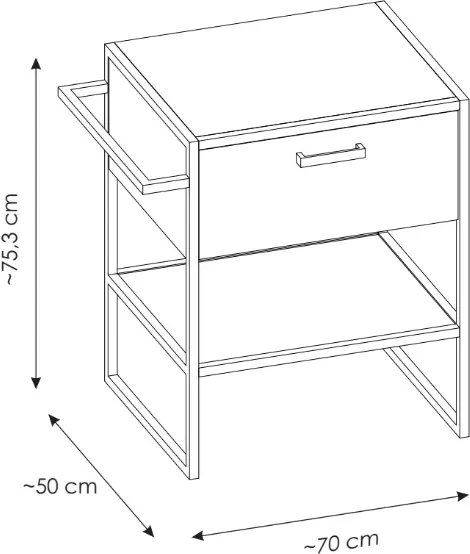 Szafka pod umywalkę 60 cm BROOKLIN dąb craft złoty