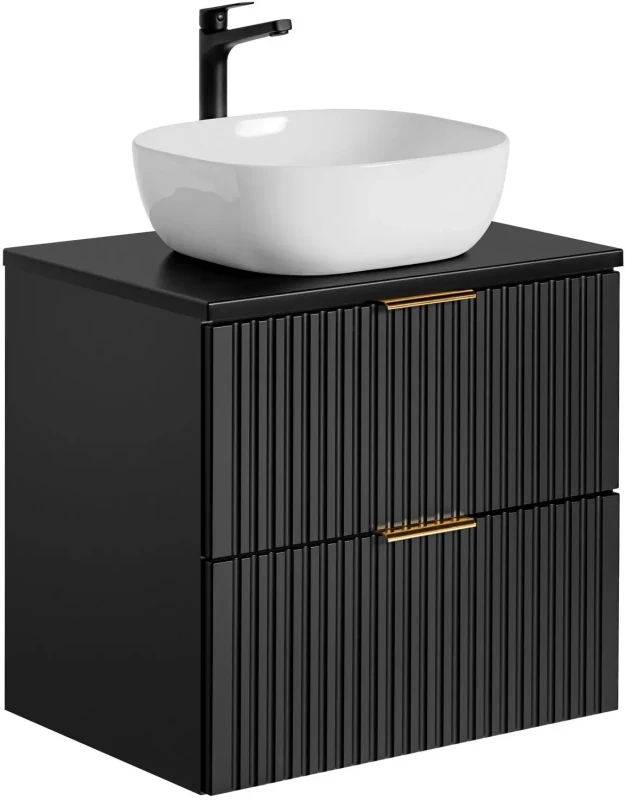 Zestaw mebli łazienkowych ADEL BLACK A01 z szafką pod umywalkę 60 cm - 5 elementów