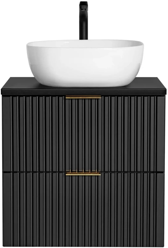 Zestaw mebli łazienkowych ADEL BLACK A01 z szafką pod umywalkę 60 cm - 5 elementów