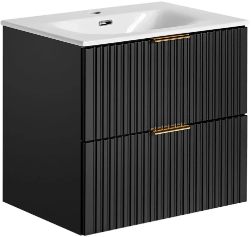 Zestaw mebli łazienkowych ADEL BLACK A02 z szafką pod umywalkę 60 cm - 5 elementów