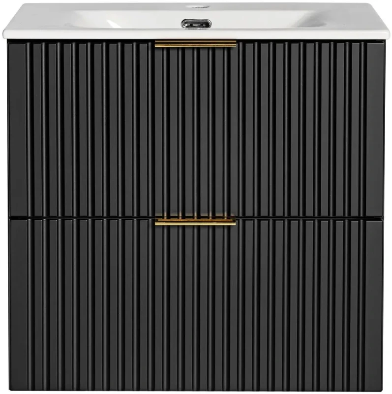 Zestaw mebli łazienkowych ADEL BLACK A02 z szafką pod umywalkę 60 cm - 5 elementów