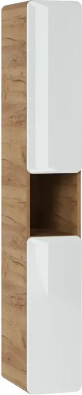 Słupek łazienkowy 25 cm ARUBA biały połysk / dąb craft złoty