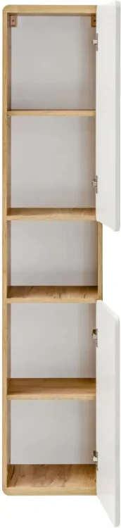 Słupek łazienkowy 25 cm ARUBA biały połysk / dąb craft złoty