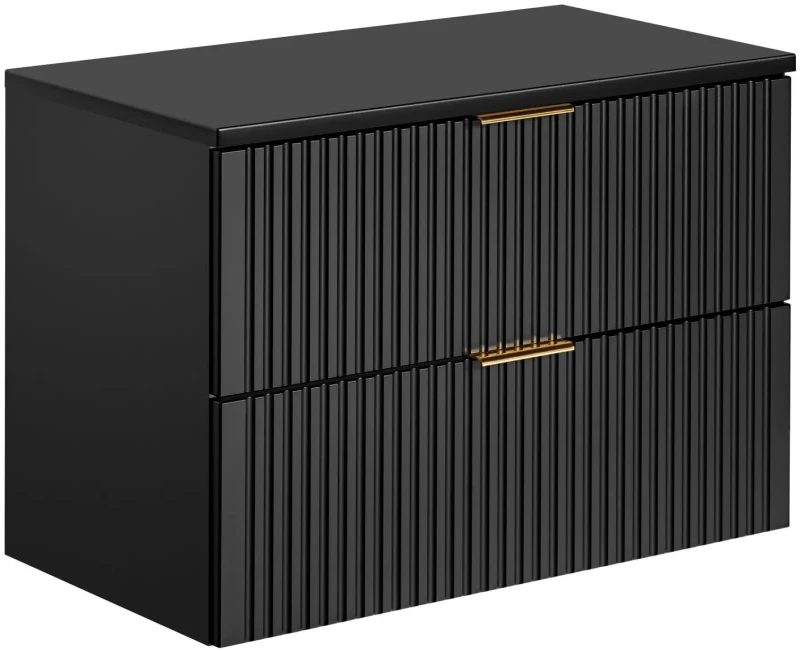 Zestaw mebli łazienkowych ADEL BLACK A03 (szafka pod umywalkę ADEL BLACK 82-80-B-2S z blatem)