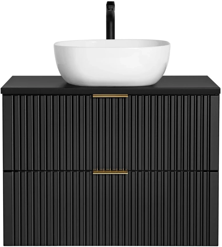 Zestaw mebli łazienkowych ADEL BLACK A03 z szafką pod umywalkę 80 cm - 5 elementów