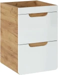 Szafka pod umywalkę 40 cm ARUBA biały połysk / dąb craft złoty