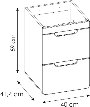 Szafka pod umywalkę 40 cm ARUBA biały połysk / dąb craft złoty