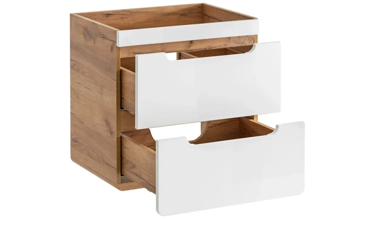 Szafka pod umywalkę 50 cm ARUBA biały połysk / dąb craft złoty