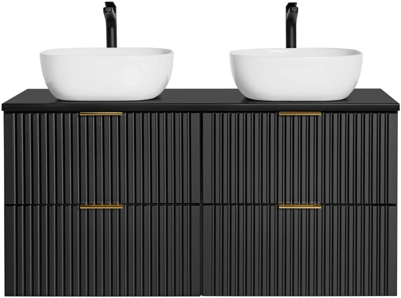 Zestaw mebli łazienkowych ADEL BLACK A04 z szafką pod umywalkę 120 cm - 7 elementów