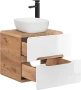 Szafka pod umywalkę 60 cm ARUBA 828 biały połysk / dąb craft złoty