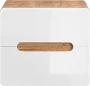 Szafka pod umywalkę 60 cm ARUBA 828 biały połysk / dąb craft złoty
