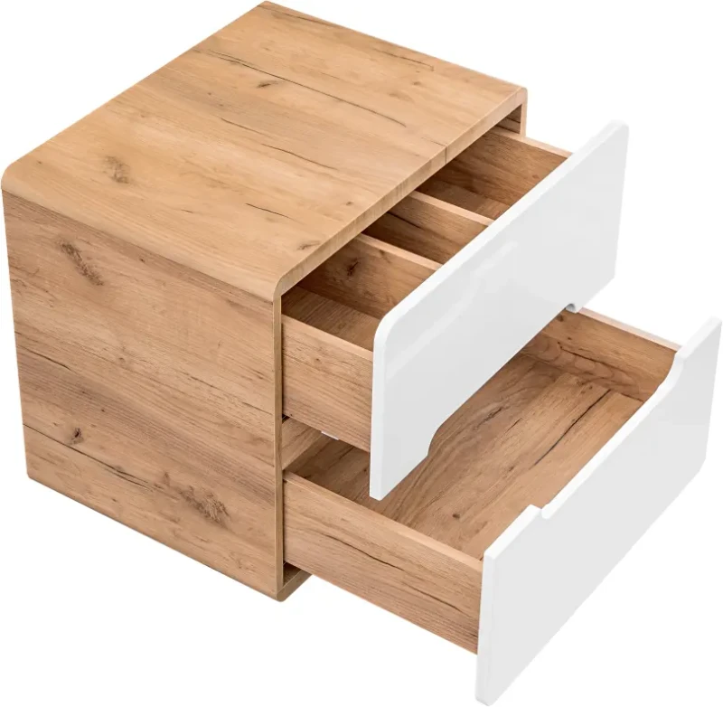 Szafka pod umywalkę 60 cm ARUBA 828 biały połysk / dąb craft złoty