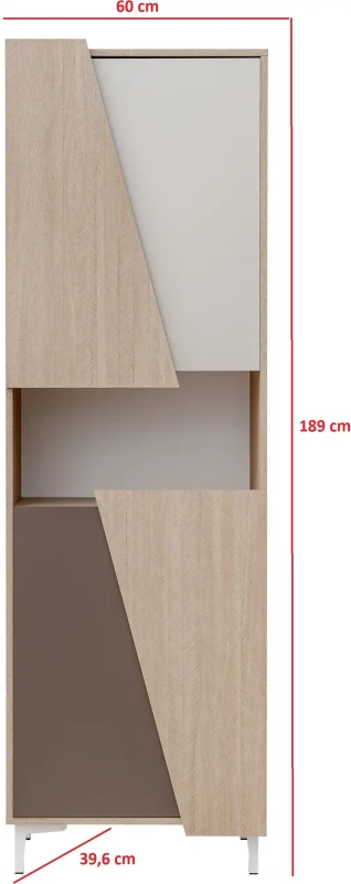 Witryna wysoka 4D VISTE V02 wymiary