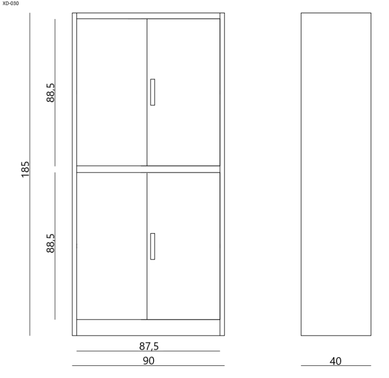 Szafka metalowa XD-0030 Czarny/Czarny