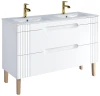 Zestaw mebli łazienkowych FIJI WHITE 120 cm z umywalką Lava - 6 elementów