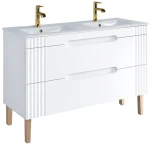 Zestaw mebli łazienkowych FIJI WHITE 120 cm z umywalką Lava - 6 elementów