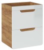 Szafka pod umywalkę 50 cm ARUBA biały połysk / dąb craft złoty