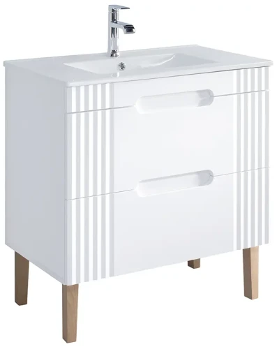 Zestaw mebli łazienkowych FIJI WHITE 80 cm z umywalką Lava - 5 elementów