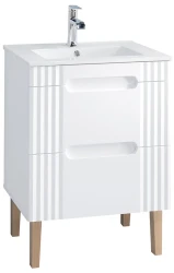 Zestaw mebli łazienkowych FIJI WHITE 60 cm z umywalką Lava - 5 elementów