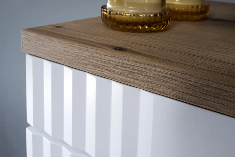 Zestaw mebli łazienkowych FIJI WHITE z umywalką PATI i blatem 60 cm - 5 elementów (detal)