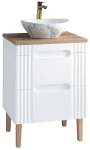 Zestaw mebli łazienkowych FIJI WHITE z umywalką PATI i blatem 60 cm - 5 elementów