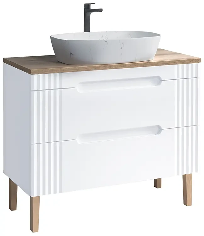 Zestaw mebli łazienkowych FIJI WHITE A04 (szafka pod umywalkę FIJI WHITE 82-100-D-2S)