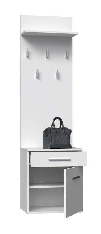 Panel do przedpokoju wieszak + szafka na buty Salma / biały mat